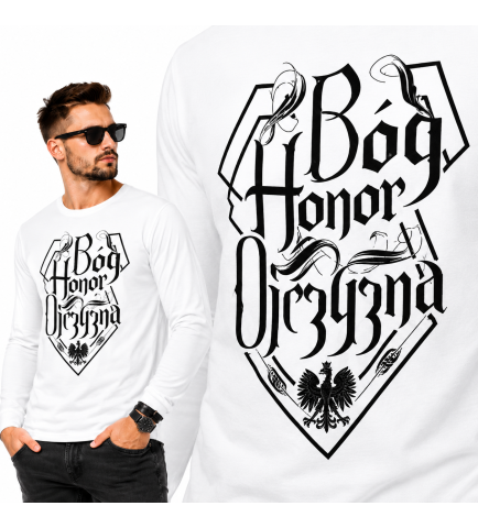 LONGSLEEVE PATRIOTYCZNY  B-H-O NAPIS CZARNY